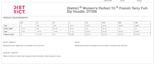 Jefferson Jaguars Basketball - Black Embroidered District ® Women’s Perfect Tri ® French Terry Full-Zip Hoodie (DT456) - Image 2
